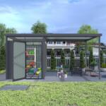 Avenberg Căsuță de grădină cu luminatoare Avenberg MAGNUS + extensie 2.5 x 4.9 m - Premium