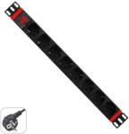 WP Rack & Cabling Multiple Socket for rack 19"- 8 Italian/Schuko sockets, with On/Off switch, 1 unit - Schuko Plug (WPN-PDU-G01-08)