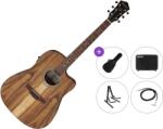 Ibanez V40WSCE-OPB Premium SET Open Pore Brown Chitară electro-acustică Dreadnought