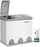 SongmicsHome Coș de reciclare SORT 24L (3x8L), gri/alb Cos de gunoi