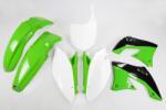 UFO műanyag szett gyári színekben zöld/fekete/fehér Kawasaki KX450F UFO Váz, idomok és járműkiegészítők Idomok és burkolati elemek Komplett idom- és burkolatkészletek