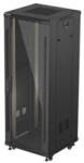 Lanberg FF01-6632-12B 19" 32U SZÉL: 600mm MÉLY: 600mm MAG: 1603mm lapraszerelt üvegajtós fekete álló rack szekrény - 3bnetwork