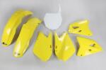 UFO műanyag szett OEM színben sárga/fehér Suzuki RM125/250-hez UFO Váz, idomok és járműkiegészítők Idomok és burkolati elemek Komplett idom- és burkolatkészletek
