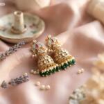  House of Posh Jhumka Fülbevaló Aranyozott Indiai Rubin
