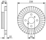 Bosch szellőző féktárcsa Ø238mm 0 986 479 A63