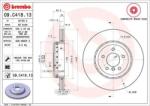 BREMBO Féktárcsa belső hűtés Ø345mm 09. C418.13