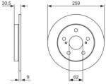Bosch tömör féktárcsa Ø259mm 0 986 479 765