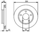 Bosch szellőző féktárcsa Ø256mm 0 986 479 463