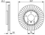 Bosch szellőző féktárcsa Ø307mm 0 986 479 726