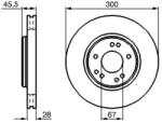 Bosch szellőző féktárcsa Ø300mm 0 986 478 526