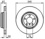 Bosch szellőző féktárcsa Ø345mm 0 986 479 005
