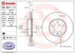 BREMBO féktárcsa belső hűtés Ø308mm 09. D211.11