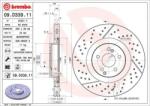 BREMBO Féktárcsa hornyolt/perforált Ø360mm 09. D339.11