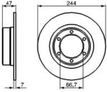 Bosch tömör féktárcsa Ø244mm 0 986 478 050
