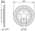 Bosch szellőző féktárcsa Ø300mm 0 986 479 775