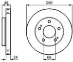 Bosch szellőző féktárcsa Ø256mm 0 986 478 708