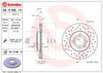 BREMBO féktárcsa perforált/belső hűtéses Ø256mm 09.5166. 1X
