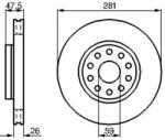 Bosch szellőző féktárcsa Ø280, 8mm 0 986 478 460