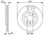 Bosch szellőző féktárcsa Ø302mm 0 986 479 500