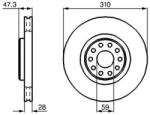 Bosch szellőző féktárcsa Ø310mm 0 986 478 669