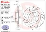 BREMBO fékkorong lyukasztás/belső hűtött Ø350mm 09. A817.11