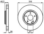 Bosch szellőző féktárcsa Ø316mm 0 986 478 625