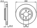 Bosch szellőző féktárcsa Ø280mm 0 986 478 375
