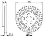 Bosch szellőző féktárcsa Ø280mm 0 986 479 625