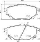 BREMBO fékbetét készlet, tárcsafék P54 065