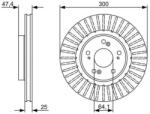 Bosch szellőző féktárcsa Ø300mm 0 986 479 534