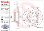 BREMBO féktárcsa perforált/belső hűtéses Ø330mm 09. A259.1X