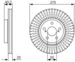 Bosch szellőző féktárcsa Ø275mm 0 986 479 619