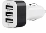 AMiO mobiltelefon autós töltő 3xUSB fehér PCH-03-mal