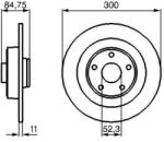 Bosch tömör féktárcsa Ø300mm 0 986 479 083