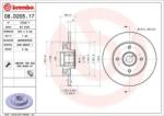 BREMBO Féktárcsa tömör Ø244mm 08. D205.17