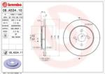 BREMBO Féktárcsa tömör Ø259mm 08. A534.11