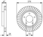 BOSCH szellőző féktárcsa Ø278mm 0 986 479 A52