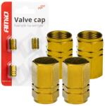 AMIO Alumínium szelepkupakok sárga 4 db AMIO-03633