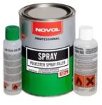 NOVOL POLYESTER SPRAY FILLER - Poliészter szóró kitt 1, 2kg + hígító 80ml + 50ml edző