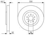 Bosch szellőző féktárcsa Ø330mm 0 986 479 593