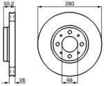 Bosch szellőző féktárcsa Ø280mm 0 986 478 602