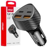 AMiO autós töltő 50W 2xUSB-A + 2xUSB-C