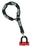 ABUS lánc + zár U profil Granit (hossz 120 cm, vastagság 12 mm, zár kengyel vastagsága 10 mm), ABUS (piros)