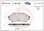 BREMBO fékbetét készlet, tárcsafék P49 027