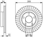 Bosch szellőző féktárcsa Ø269mm 0 986 479 A42