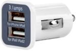 AMiO mobiltelefon autós töltő 2xUSB fehér PCH-01-el