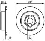 Bosch szellőző féktárcsa Ø306, 7mm 0 986 479 023