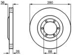 Bosch szellőző féktárcsa Ø280mm 0 986 478 437