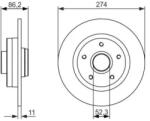 BOSCH tömör féktárcsa Ø274mm 0 986 479 682