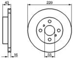 Bosch szellőző féktárcsa Ø229mm 0 986 478 491